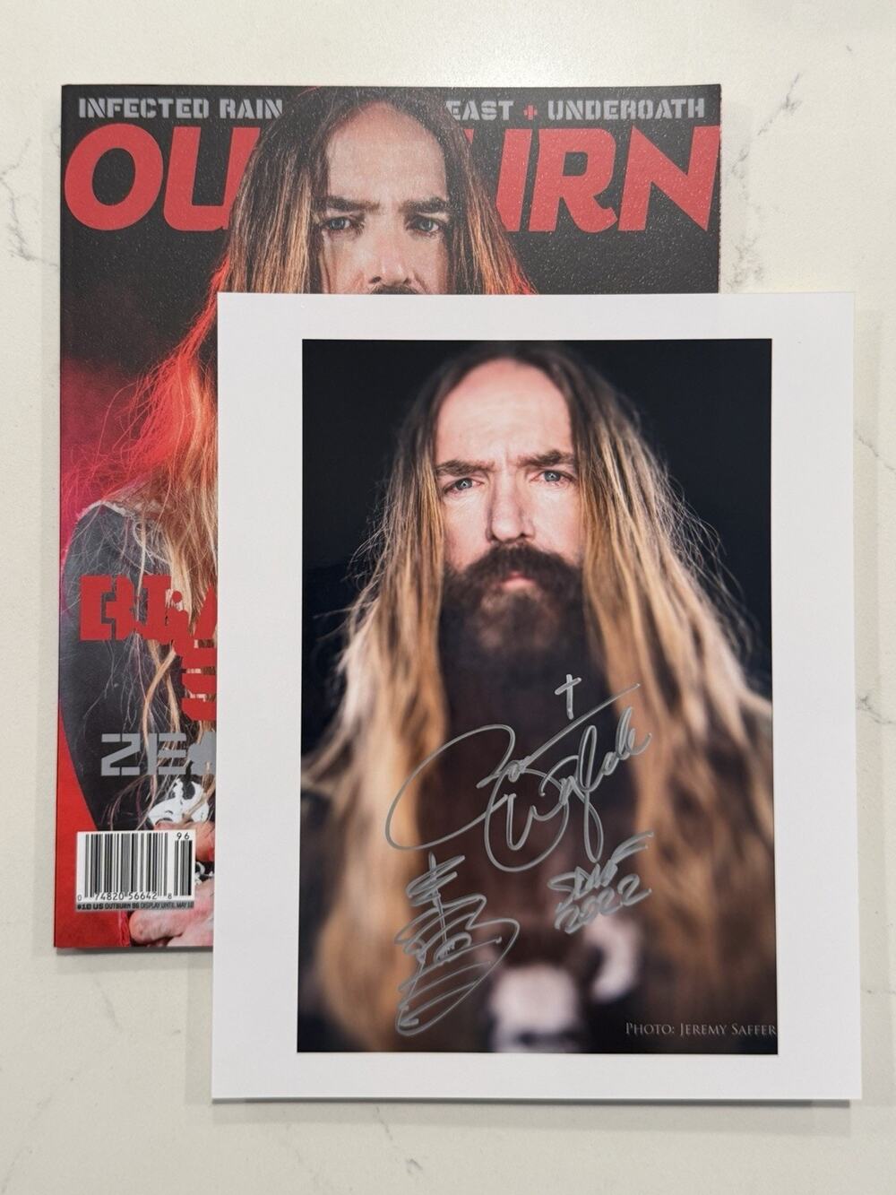 Zakk Wylde - Black Label Society - Autographed, Signed 8x10 With Magazine